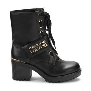 VERSACE JEANS COUTURE Logo Faux Leather Booties